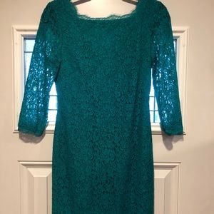 Adrianna Papell Lace Green Dress
